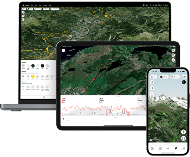 Suunto App 在不同设备上的展示